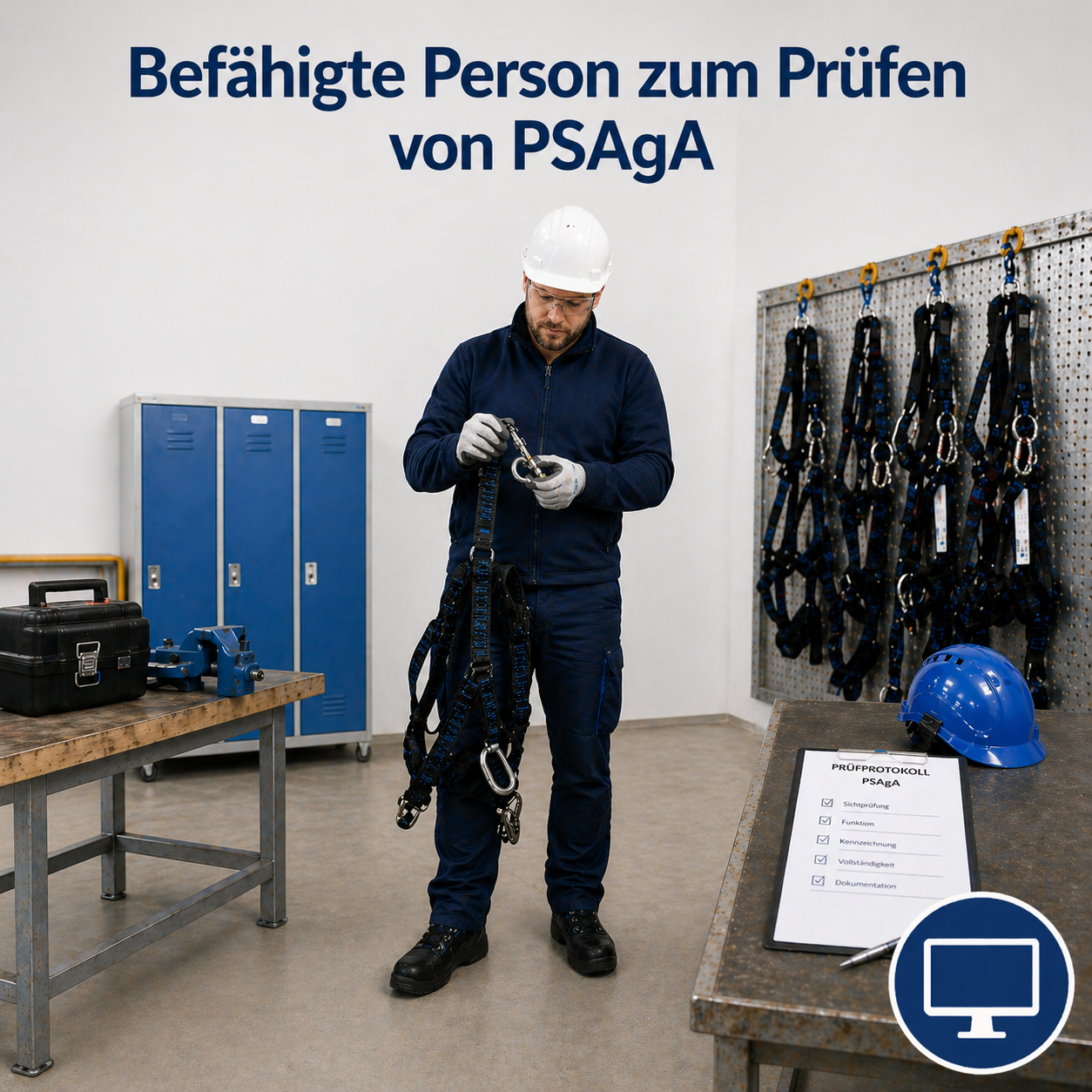 Befähigte Person zum Prüfen von PSAgA (Persönliche Schutzausrüstung gegen Absturz)