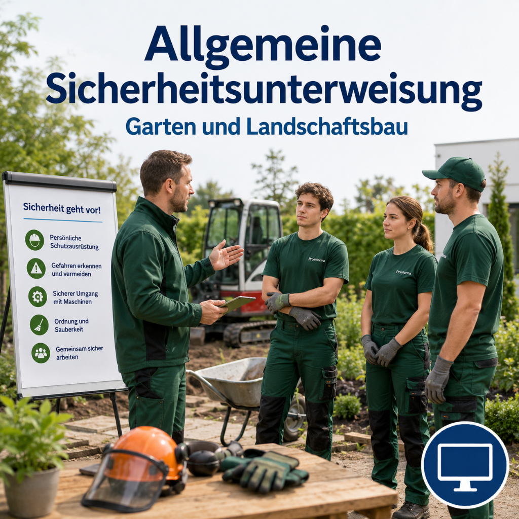 allgemeine Sicherheitsunterweisung Garten Landschaft proinforma