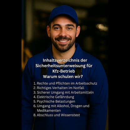 Allgemeine Sicherheitsunterweisung (KFZ-Werkstatt)